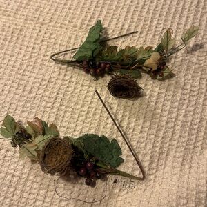 Home Interiors Faux Floral Spray with Green and Brown Accents